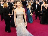 Actress Hillary Swank arrives on the red carpet. PHOTO: AFP