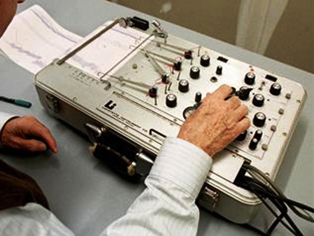 polygraph test results. use of a lie detector test