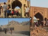 Different pictures of Prophet Younus's (AS) shrine in Iraq that was destroyed by the Islamic State.